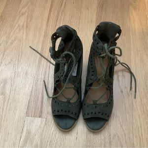 Olive lace up shoes